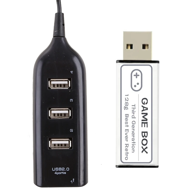 

USB-флеш-накопитель 128 ГБ, 15000 + игр, 4 порта