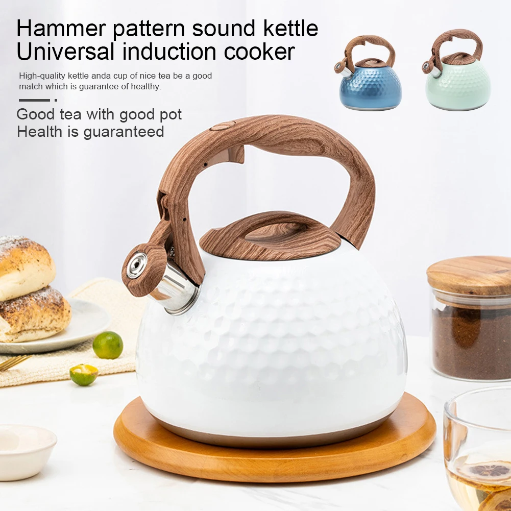 

3L Stainless Steel Whistling Tea Kettle Stovetops Enamel Food Grade Tea Pot With Heat-proof Handle For Gas Induction Cookers