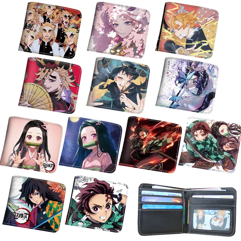 

Anime Wallet Ghost Slayer Blade Long Short PU Leather Wallet Stationery Peripheral Boy and Girls Coin Purse Card Bag Storage Bag