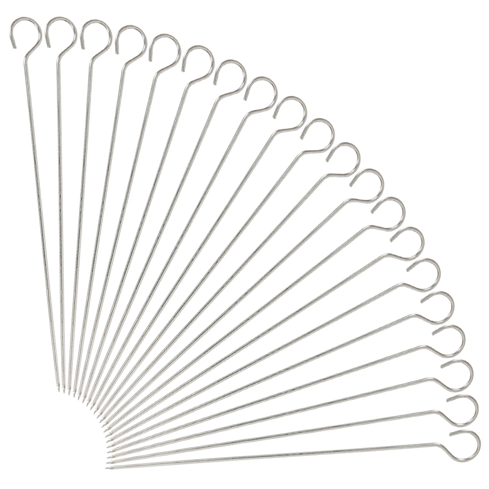 

20pcs Dishwasher Safe BBQ Accessories 30cm Reusable Metal Kitchen Portable Stainless Steel Kabob Skewers Meat Shrimp Chicken