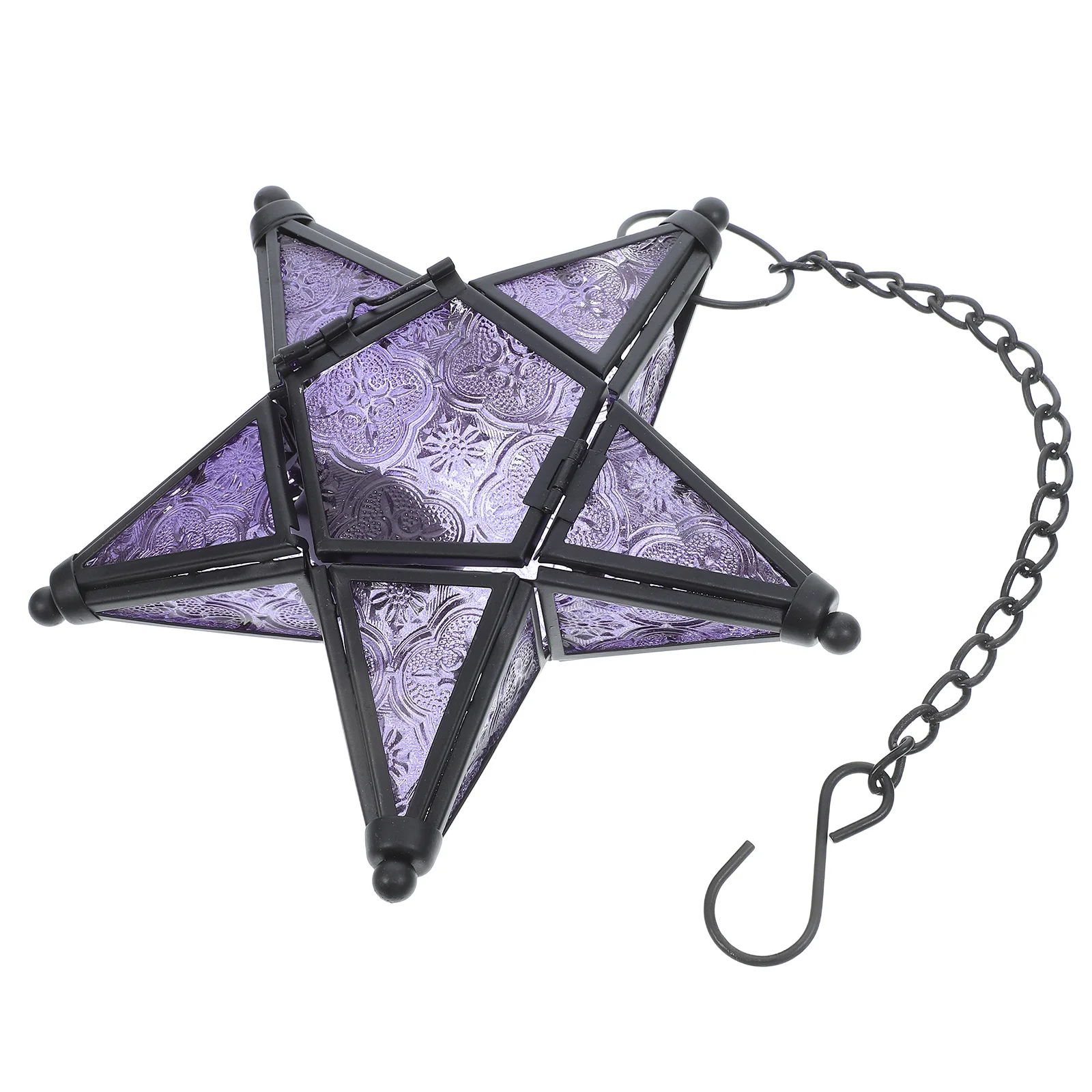 

Подвесной стеклянный фонарь звезда фиолетовый