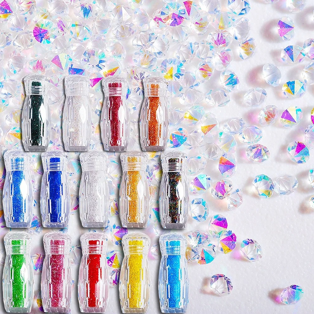 

Mini Nails Crystal Micro Beads Tiny Multicolor AB 3D Glitter Pixie Nail Art Rhinestone Decoration