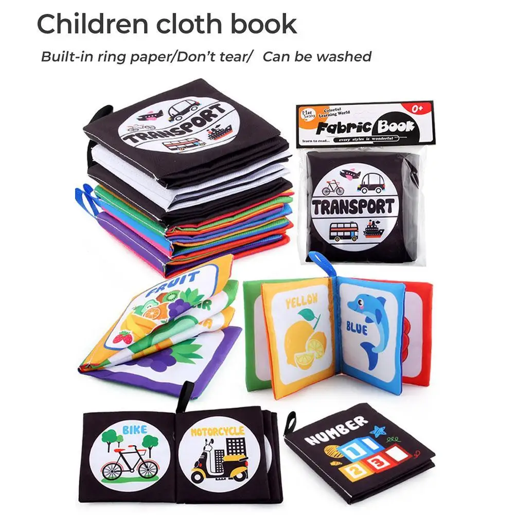 

0-12Monthes Baby Cloth Book Fruits Animals Cognize Puzzle Book Infant Kids Early Learning Educational Fabric Books Toys игрушк