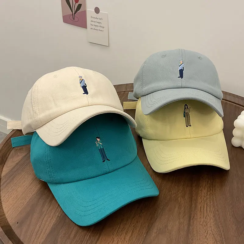 

Ohmmayby 2023 Korean Designer Brand Summer Multicolor Duck Tongue Hat with Dome and Curved Eaves Adjustable In Size Baseball Cap