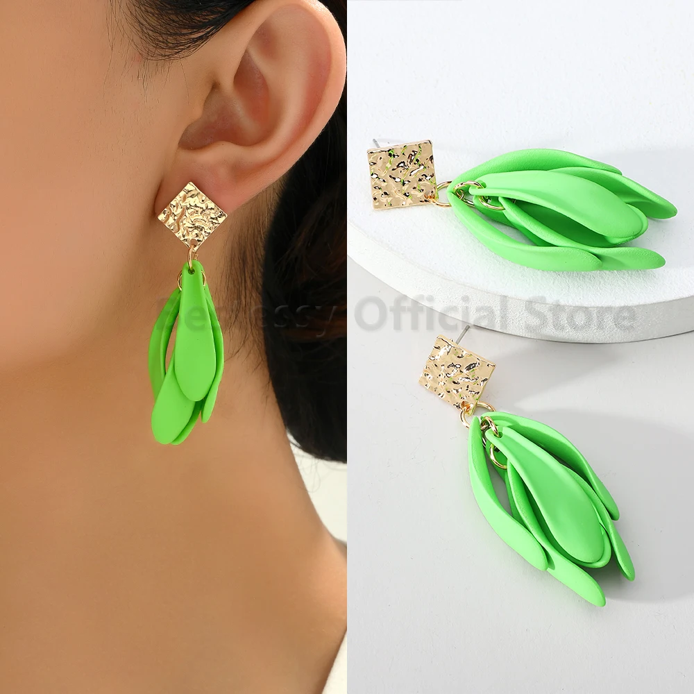 

Multicolour Acrylic Petal Drop Dangle Earrings For Women Girl Party Fashion Korean Design Trend Unique Jewelry Tassel Pendientes