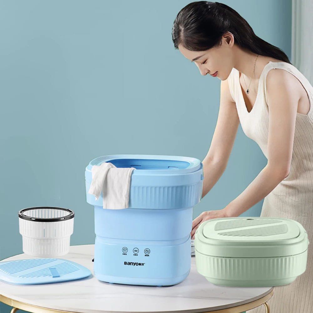Mini Foldable Washing Machine Portable Travel Home Underwear Socks Washing Machine Remove Dirt Washing Machine With Dryer Bucket