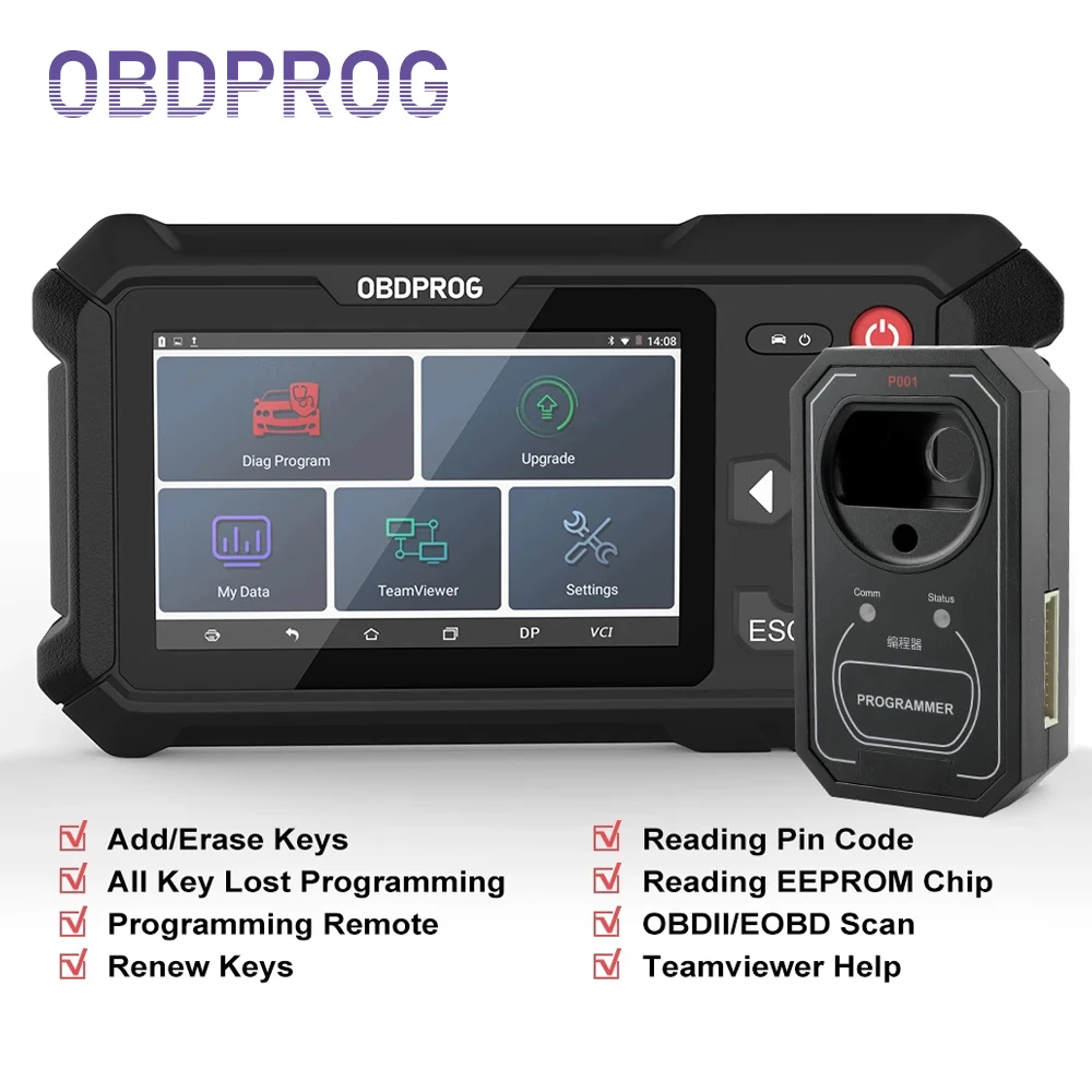 

OBDPROG 501 OBD2 Car Key Programming Immobilizer EEPROM Pin Code Reader Diagnostic Tool Remote Key Master Fob Programmer IMMO