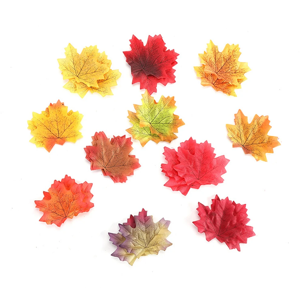 

Universal Artifical Leaf Simulated Maple Leaf Wedding Flower Garlands Flower Ornaments Silk Cloth 100pcs Brand New