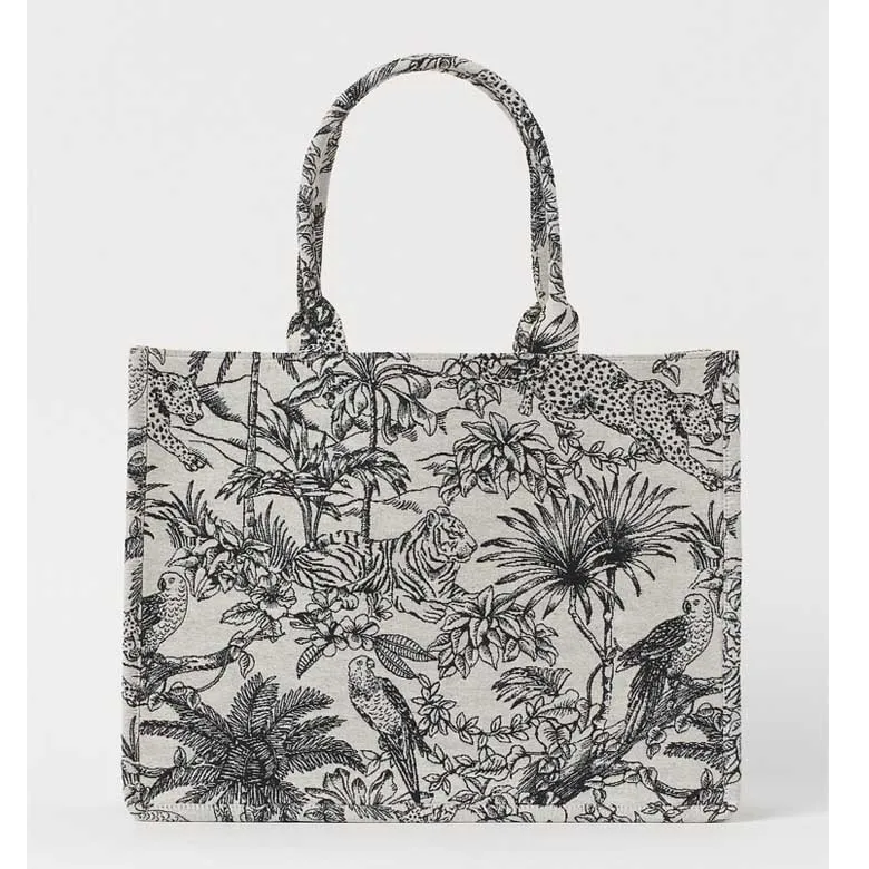 

Роскошная дизайнерская дамская сумочка, брендовые сумки с верхними ручками, жаккардовая сумка-шоппер с вышивкой, Женский тоут на плечо