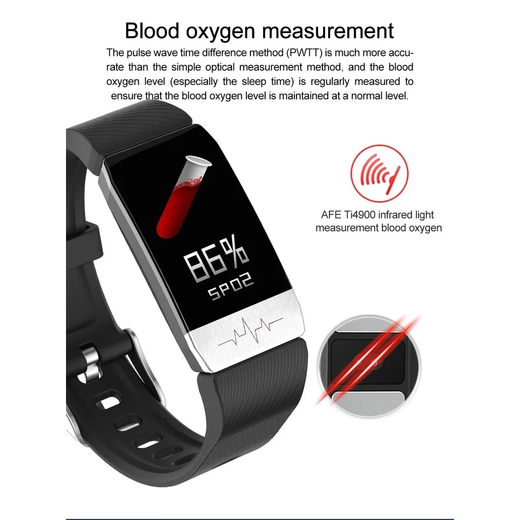 

RAINBOWM Smart Watch Heart Rate Blood Pressure Blood Oxygen Monitoring Ecg Exercise Temperature Watch Smart Digital Pantalla