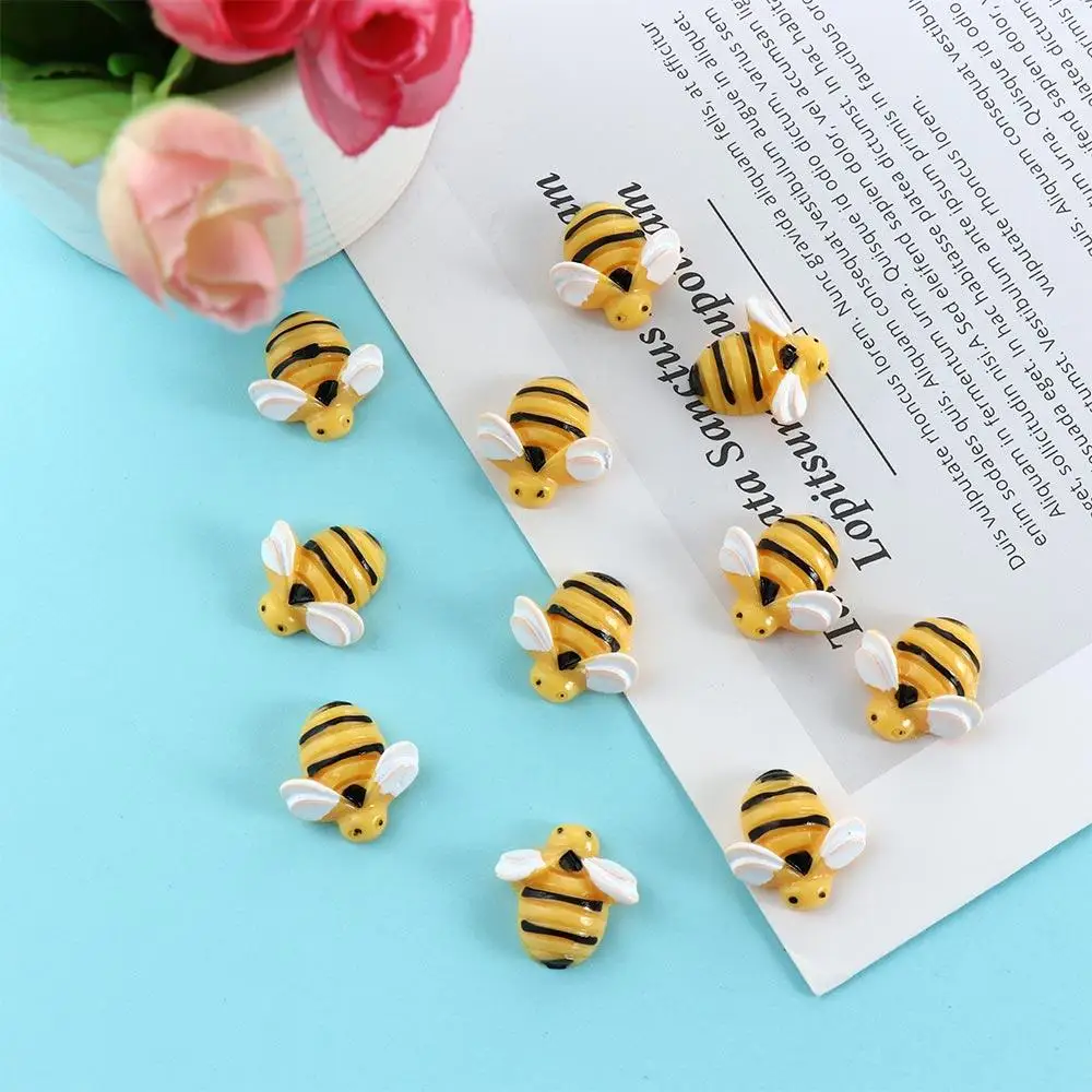 

20Pcs/lot Kawaii Bee Miniature Figurines Animals Flatback Resin Cabochon DIY Embellishments for Scrapbooking Craft Supplies