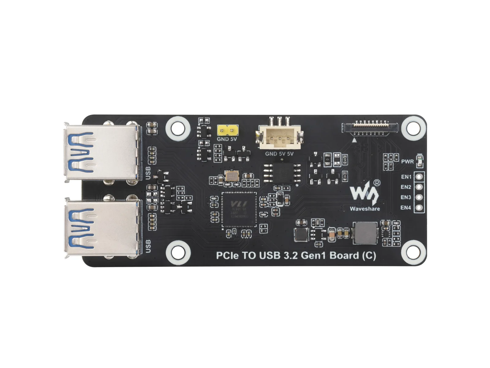 Плата PCIe до 4-канальной USB3.2 Gen1 (C) для Raspberry Pi 5 скорость передачи Гбит/с без