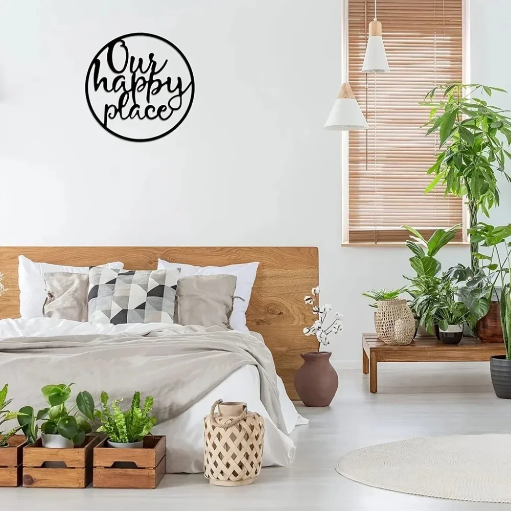 1 шт Металлический Настенный знак нашего счастливого места: Добавьте очарования