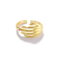srcoi new funny carved multicolor nail ring creative open resizable hand loop finger rings for women party jewelry gift 2022