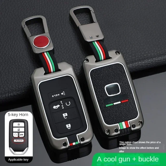 Чехол для ключей для автомобиля Honda, чехол для ключей из цинкового сплава Vezel CRV 10-го поколения Accord Civic, светящийся в темноте декоративный корпус ключа