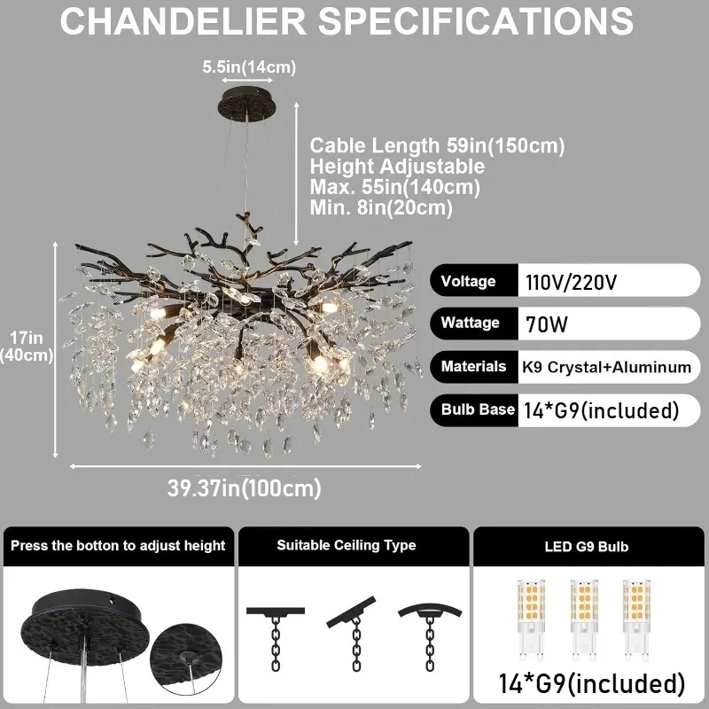 

Люстра Artpad черная круглая K9 220В