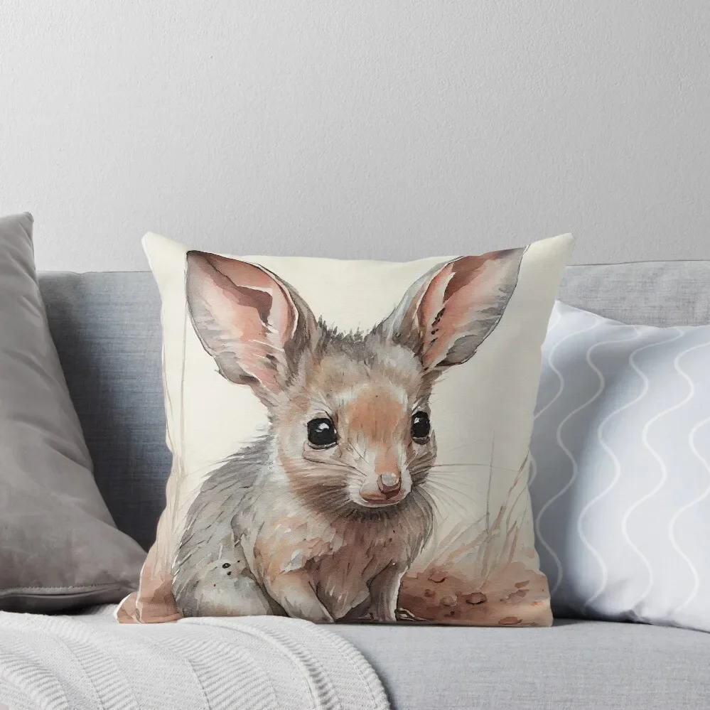 Австралийские terrestrial mammals Greater Bilby - Акварельная краска Декоративная подушка