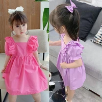girl dress%c2%a0kids skirts spring summer cotton 2022 solid flower girl dress party evening gown beach birthday gift breathable child