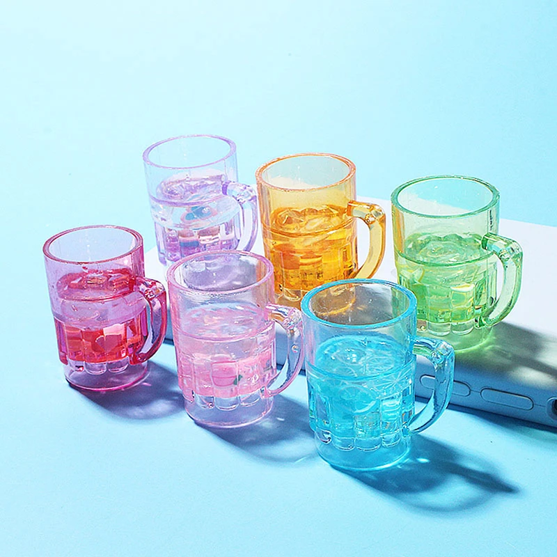 

1PC 1/12 1/6 Dollhouse Miniature Beer Mugs Water Fruit Juice Cup Model Toys Tableware Food Dolls Kitchen Decorative Accessories