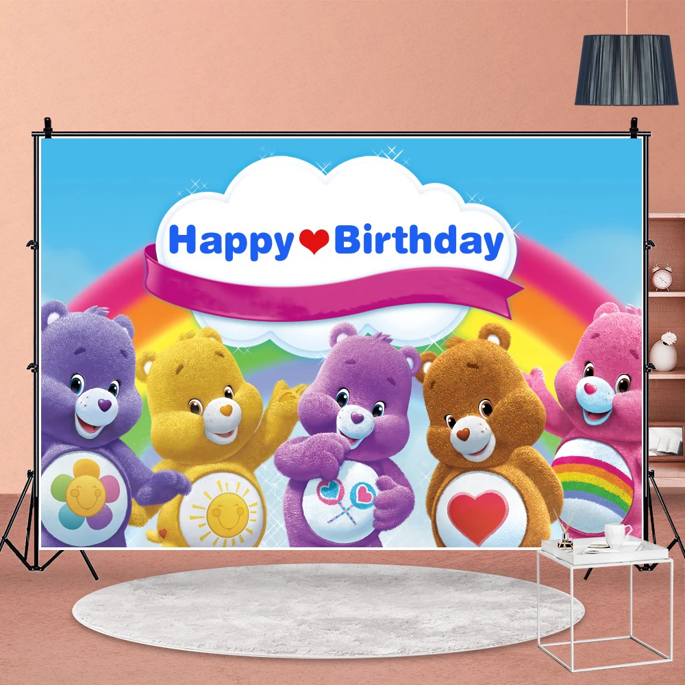 

Фон для фотосъемки с изображением радуги облака медведя фон для фотосъемки для детского дня рождения баннер для вечеринки декор для прямой ...