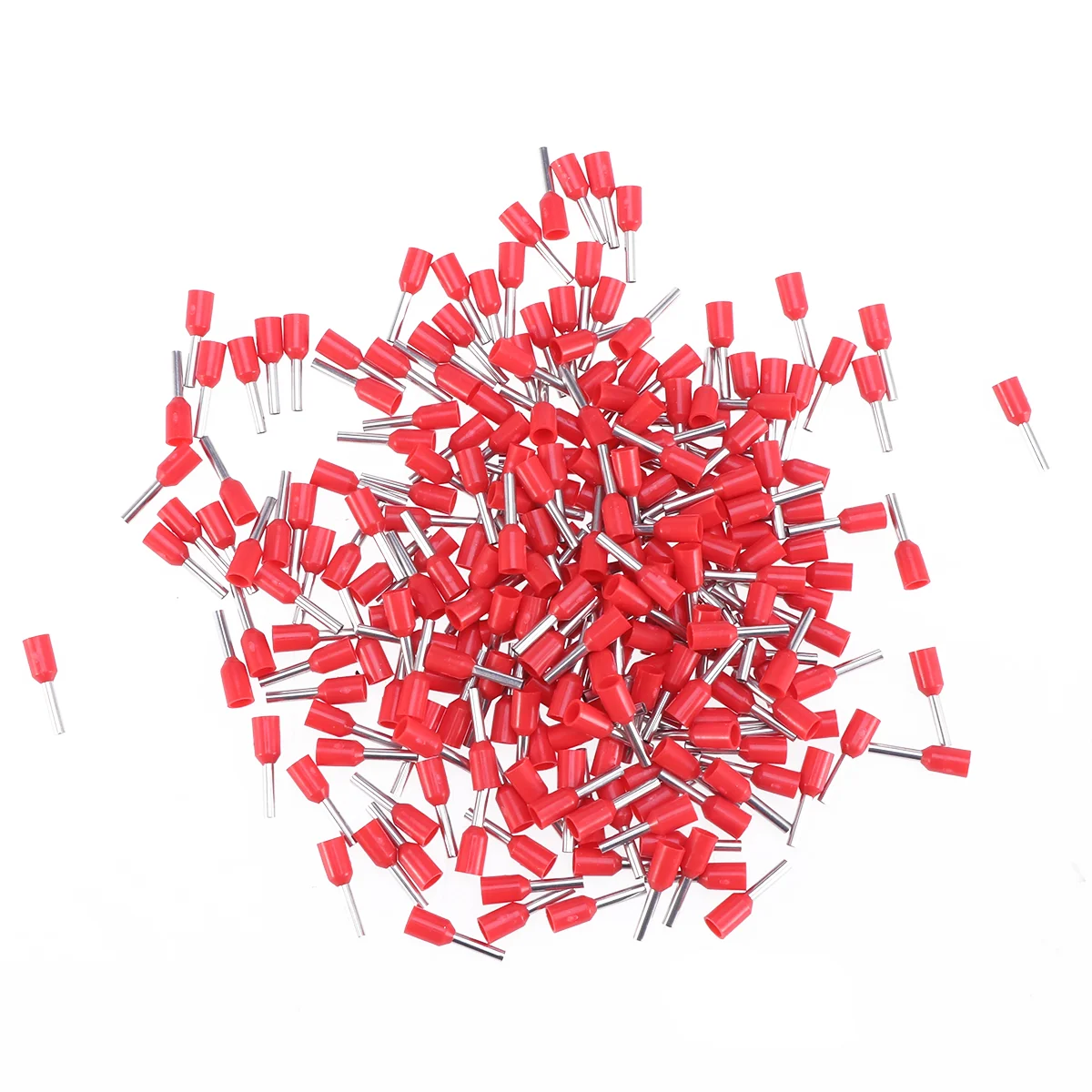 

1000PCS Tubular Pre-insulated End Cold Pressing Connection Terminal(Red)
