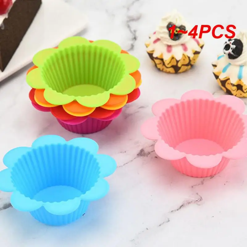 Силиконовая моффиновая чашка 1-4 шт. безвредная для пудинга домашняя