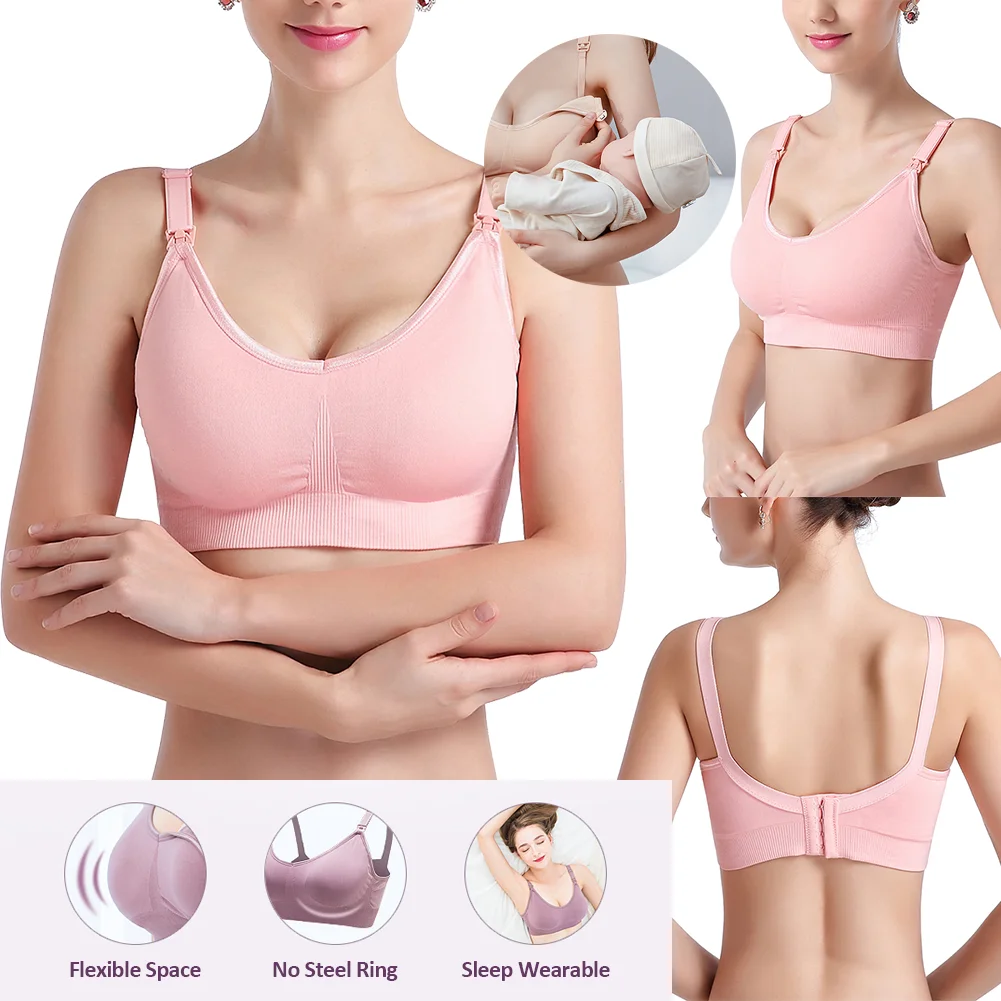 

WEICHENS Seamless Nursing Bra for Women Pregnant Breastfeeding with Pad Prevent Sagging Push Up Comfort Maternity Sleep Bralette