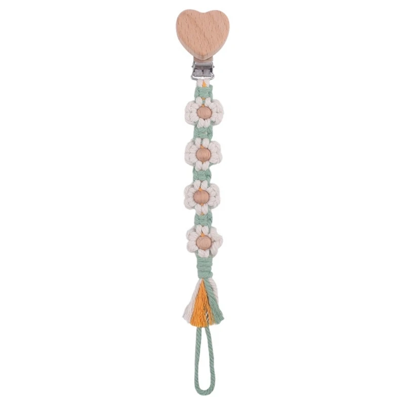 

Floral Patterned Cotton Holder Leash Durable Cotton Rope Teether Chain