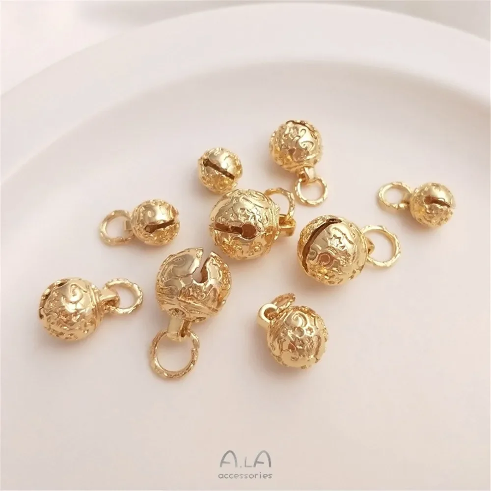 14-каратное золото пятиугольное звездное небо круг кольцо-колокольчик Tenghui кулон