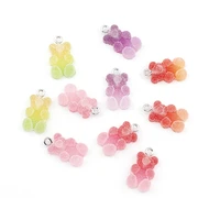 10pcs colorful soft candy bear charms cute kawaii resin pendant charms for earring bracelet necklace jewelry making diy supplies