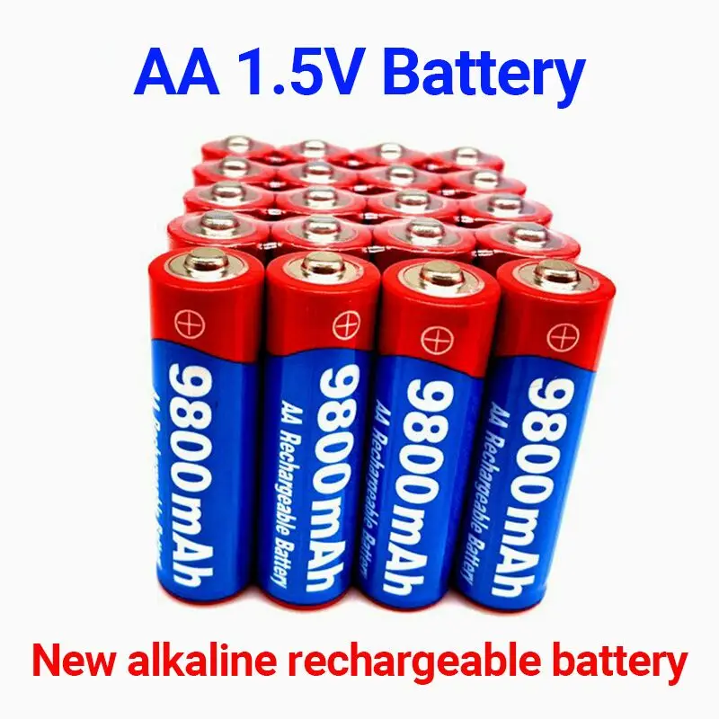 

2023 New2~20pcs/lot Brand AA Rechargeable Battery 9800mah 1.5V New Alkaline Rechargeable Batery for Led Light Toy Mp3