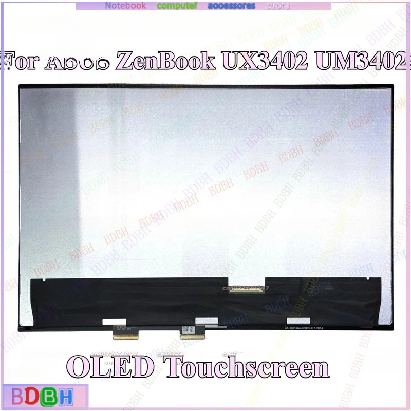 Фото ZQ Для ASUS ZenBook UX3402 UX3402Z UM3402 UM3402Y OLED IPS Дисплейный модуль с сенсорным экраном в сборе, сенсорный дигитайзер №1