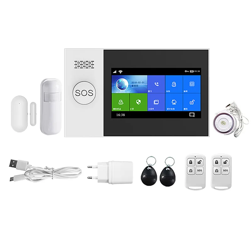 

2022 best sale Tuya WIFI GSM security home system include door sensor and PIR motion detection wireless 4G system