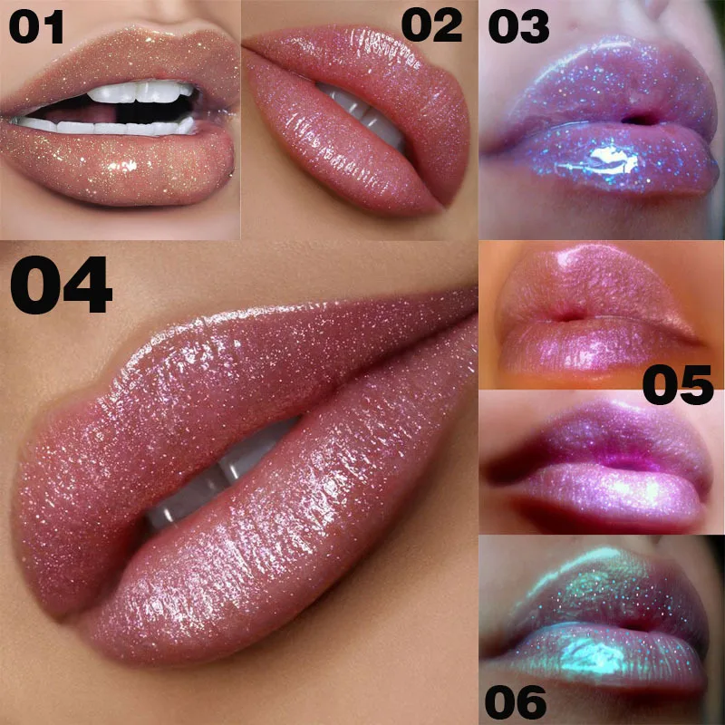 

6-color polarized lip gloss glaze chameleon bright pearly bright moisturizing magenta lip gloss wholesale lipgloss