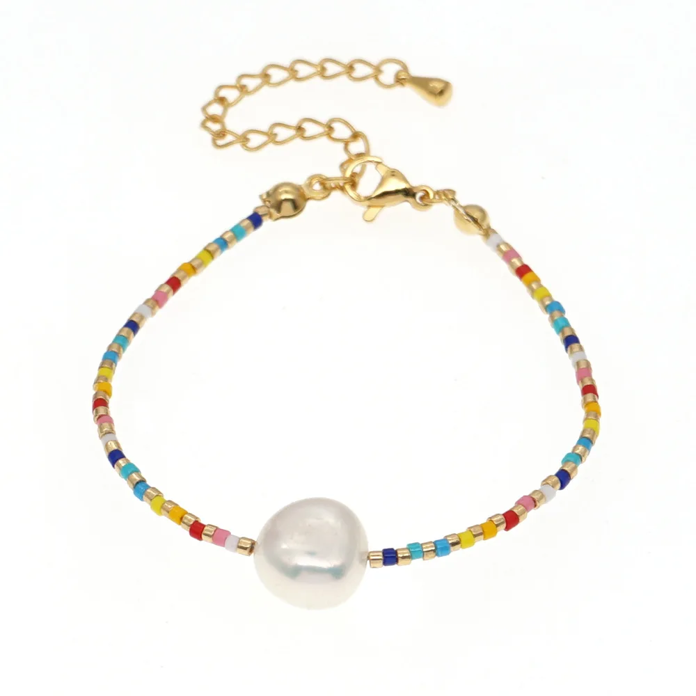 

Vlen Boho Rainbow Dainty Bracelet for Women Girl Friend Gift Miyuki Seed Bead Bracelets Jewelry Bohemian Summer Colorful Pulsera
