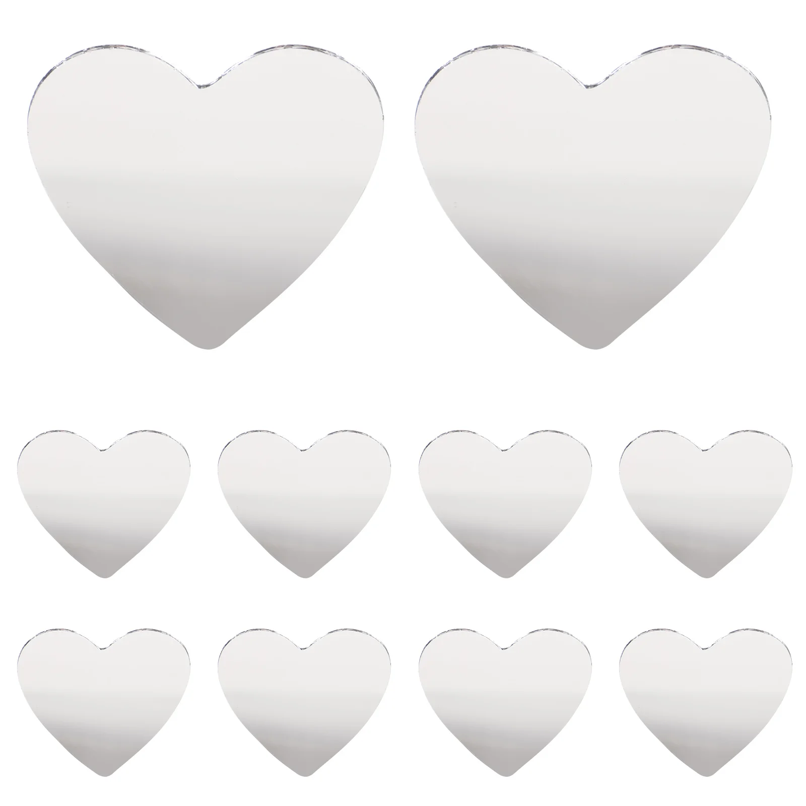 

20 Pcs Home Decoration Mini Make-up Heart Craft Mirrors Round Wall Stickers Alloy Self Made Student Use