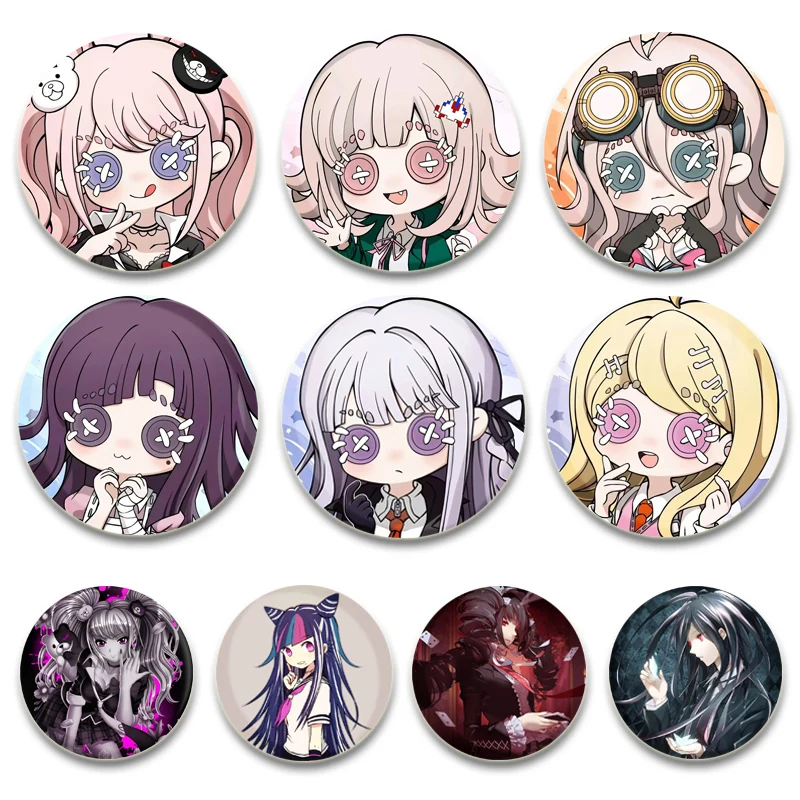 Аниме Danganronpa Pins игровые персонажи Amami Iruma Miu Kirigiri Kyouko Nagito значок круглые креативные