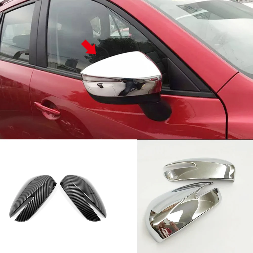 

ABS chrome / carbon For Mazda CX-3 CX3 2016 2017 2018 Car Rearview mirror decoration Cover trim car styling accessories 2PCS