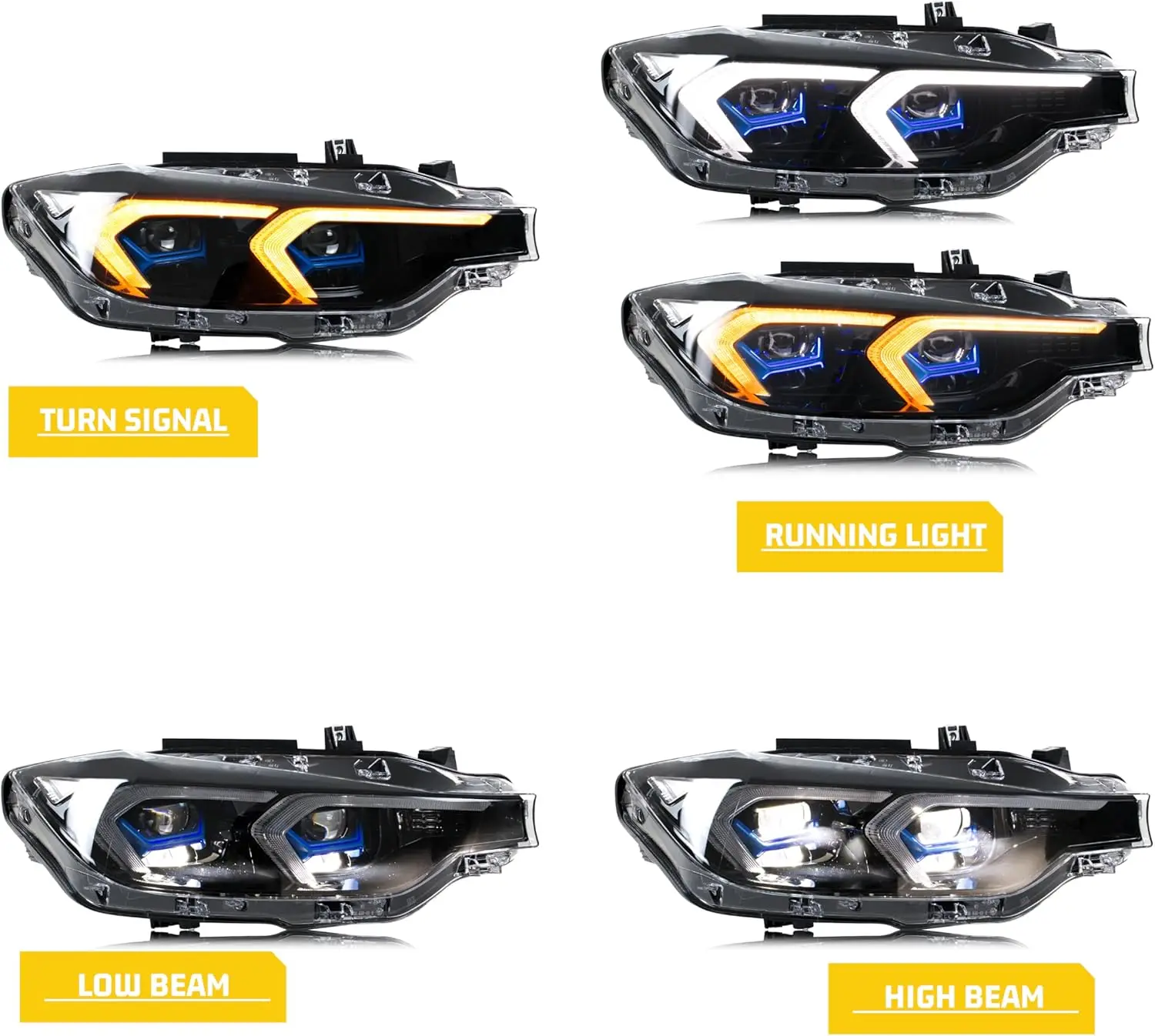 Светодиодный фары для BMW 3 серии F30 2013 2014 2015 седан [галогенная модель] запускаемая