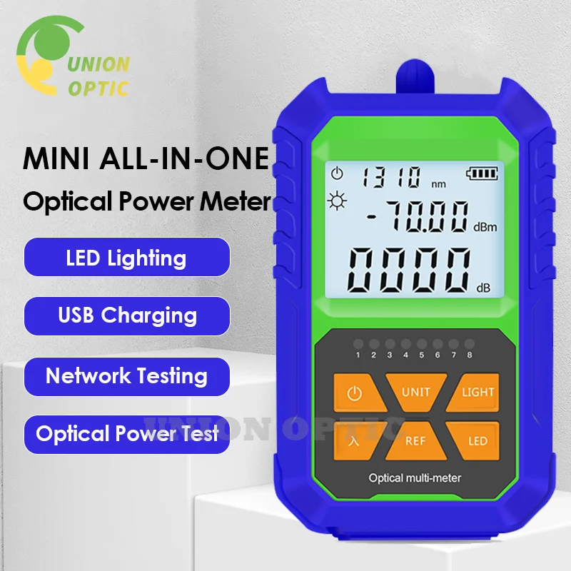 

Optical Power Meter Mini Network Cable Test Fiber Optic Tester LED Lighting USB Charging with 7 Wavelengths -70+3 or -50+20 dBm