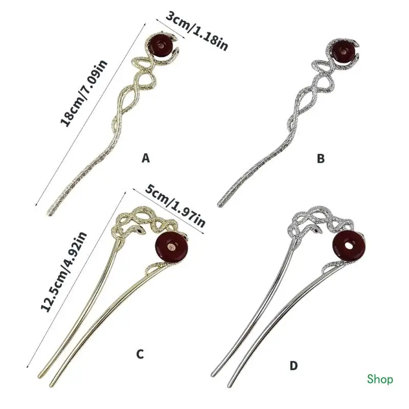 Прямая поставка элегантная филигранная заколка для волос в виде змеи буяо