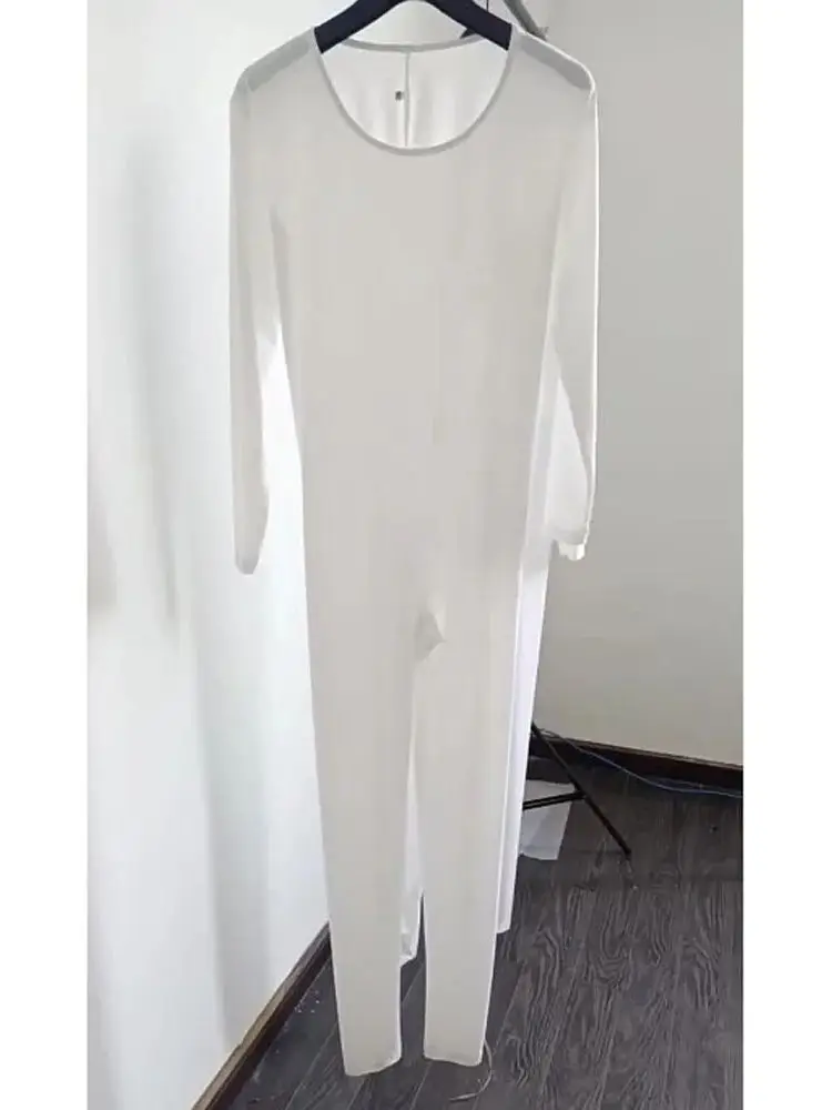 Эластичное Женское боди унисекс из ледяного шелка соблазнительное Прозрачное