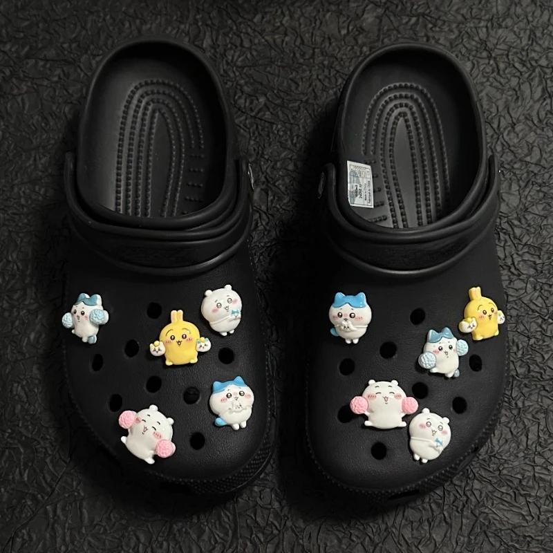 Kawaii Chiikawas Usagi обувь цветок мультфильм Hachiwares Сабо Пряжка Лето Новые милые тапочки