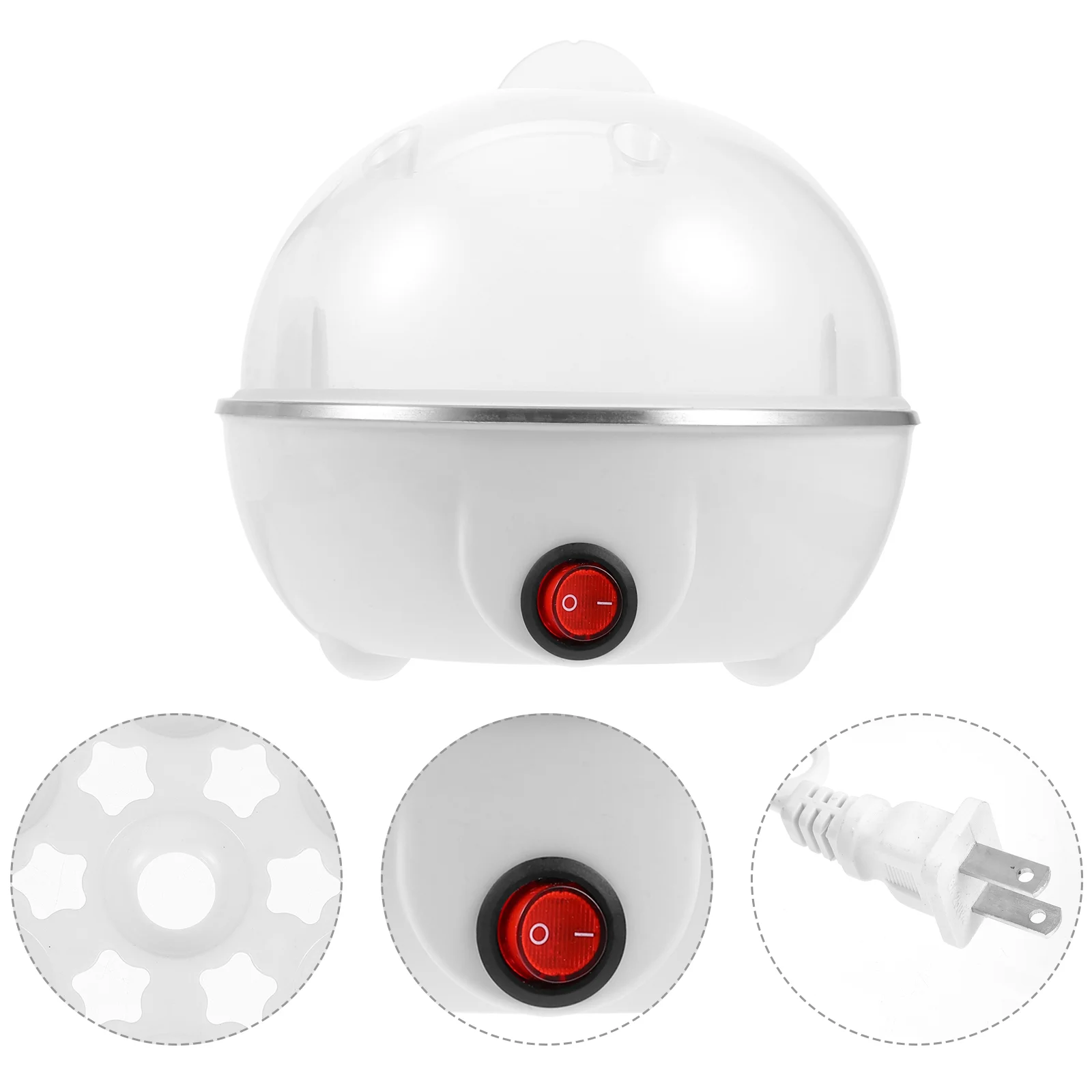 

Single Layer Egg Steamer 7 Eggs Automatic Power Off Egg Steamer (US Plug)