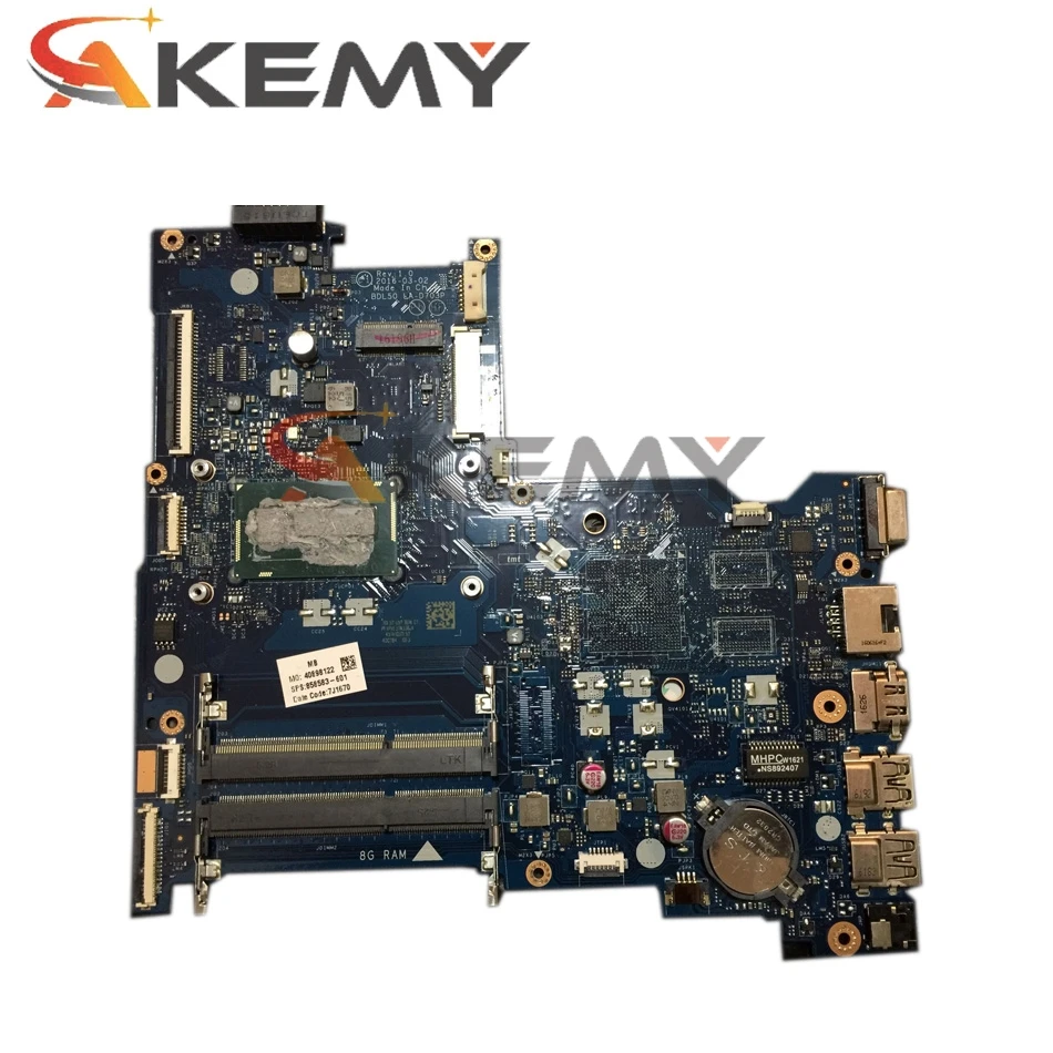 Материнская плата для ноутбука HP 15-AY 854947-601 с SR244 I3-5005 BDL50 системная 100% полностью