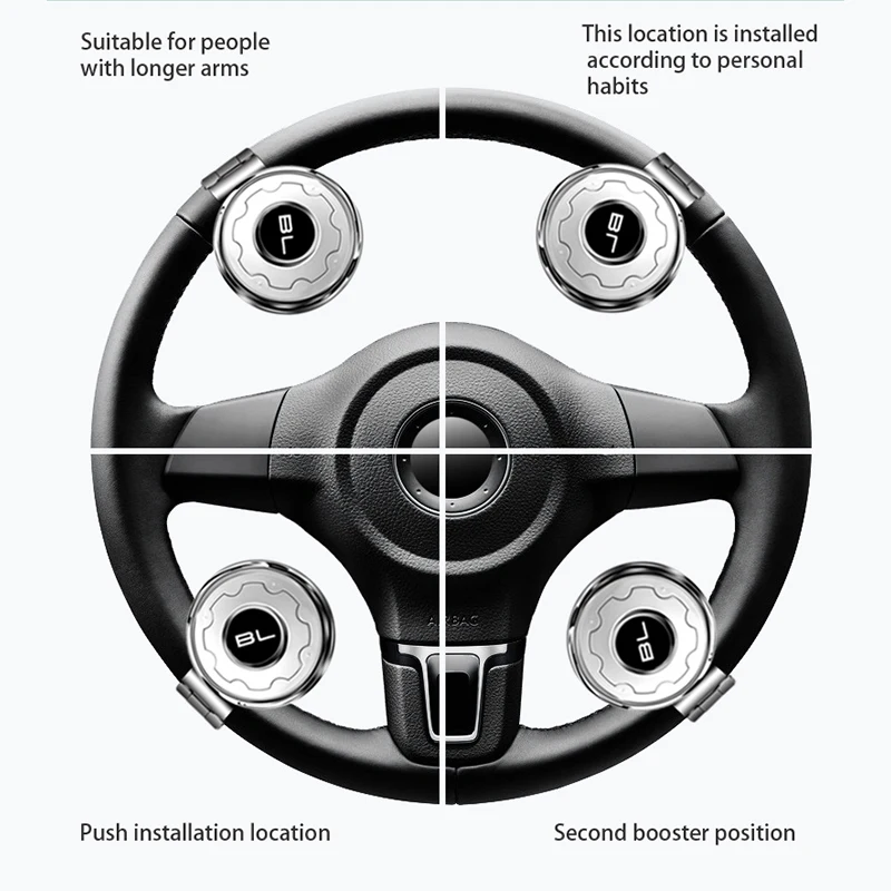 

Universal Car Steering Wheel Booster Ball Control Handle Easy To Install Metal Auto Auxiliary Booster Spinner Rotation Anti-Slip