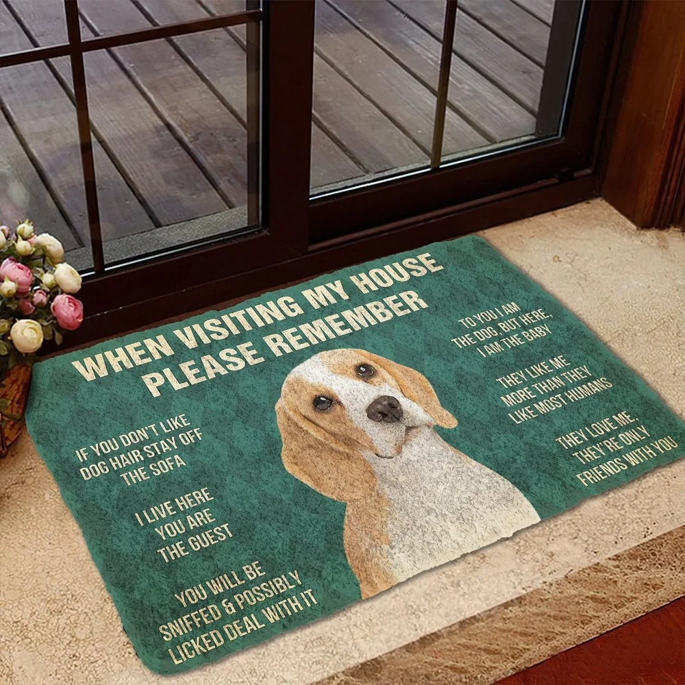 

Please Remember Beagles Dog House Rules Custom Doormat Decor 3D Print Animal Floor Door Mat Non-Slip Drop Shipping
