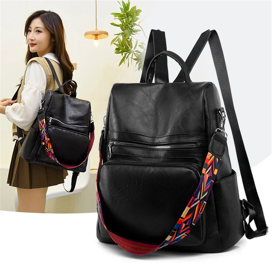 

Fashion Women's Backpack Luxury Design Shoulder Handbags and Purses 2022 Trend Large Capacity Travel Rucksack Brand School Bags