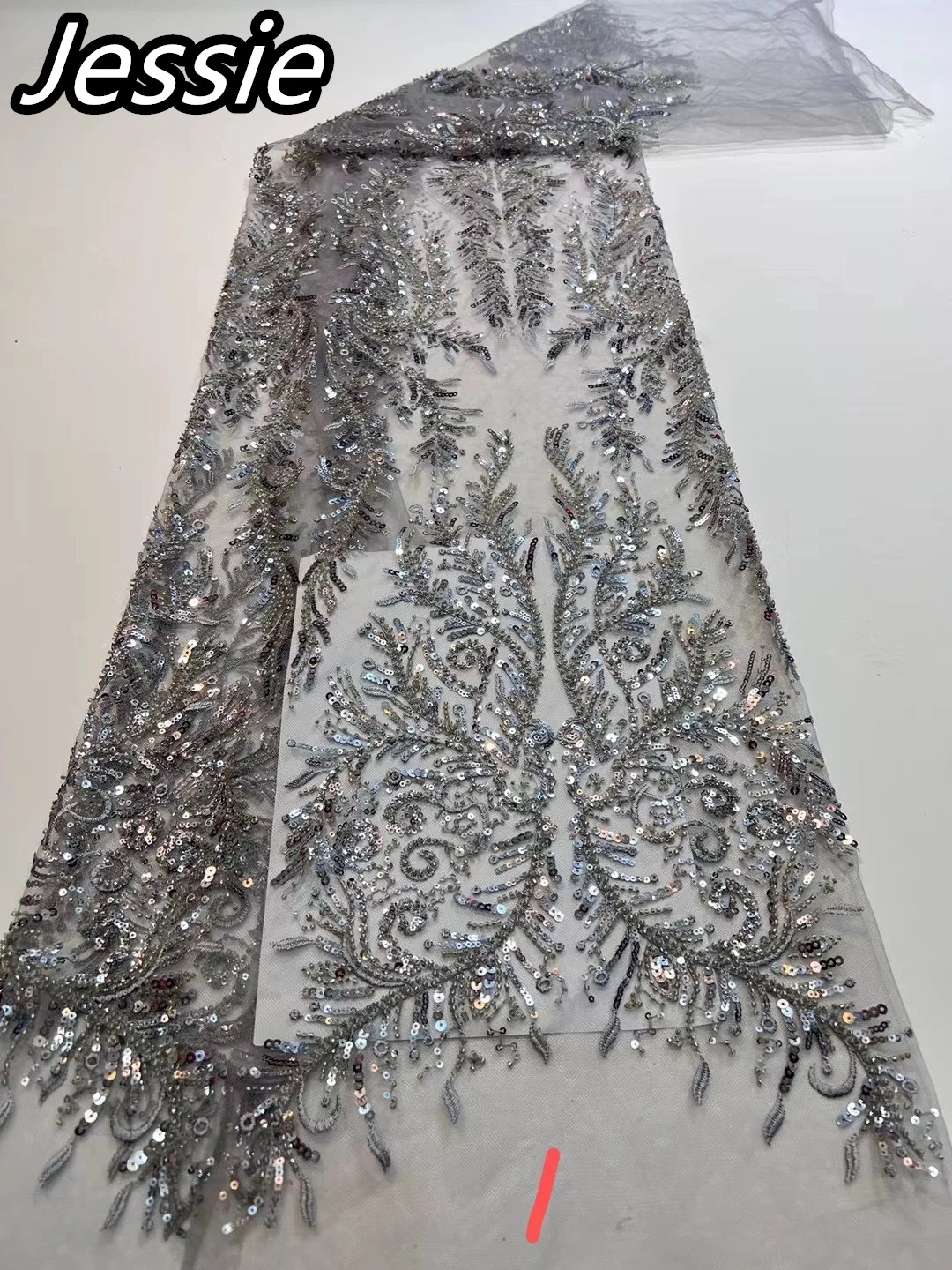 

Новинка 2023, французская Высококачественная элегантная мягкая сетка, тяжелая промышленная кружевная ткань для вечернего платья с блестками и бусинами