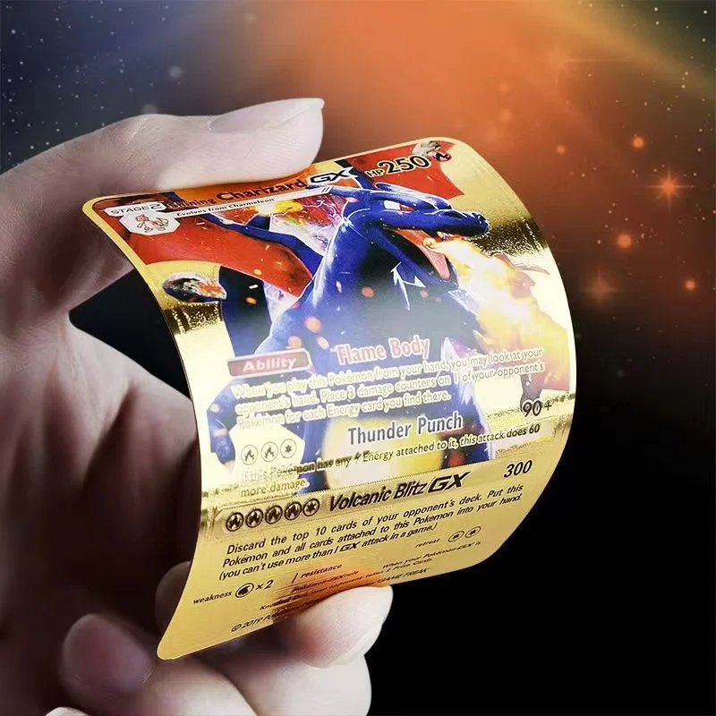 2021 25-54 карты покемона металлическая карта V-образная Золотая детская Фотокарта